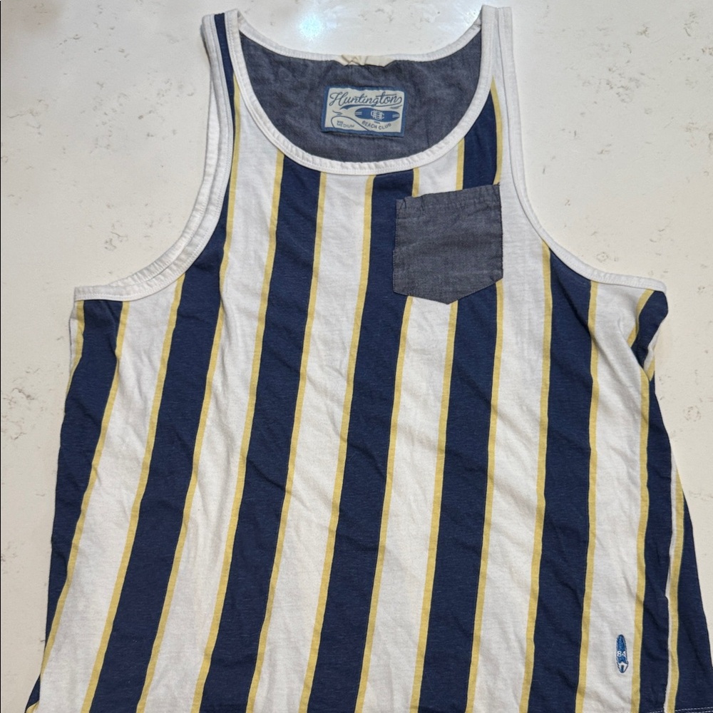 Huntington Beach Striped Tank Top with Pocket 90s